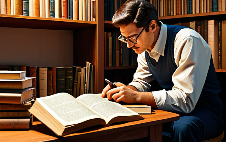 The Literary Detective**

A cozy reading nook bathed in warm light. A person with glasses sits engrossed in a classic novel, surrounded by stacks of books. A magnifying glass rests on an open page, highlighting an unfamiliar word. Subtle visual cues like thought bubbles containing word roots (e.g., "bene," "mal") and definitions float nearby. Style: Digital illustration, warm tones, detailed environment. safe for work, appropriate content, fully clothed, professional. perfect anatomy, correct proportions, natural pose, well-formed hands, proper finger count, natural body proportions.

**