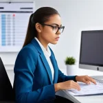 표현력을 높이는 자주 사용되는 관용구 - **Prompt 1: Bite the bullet**
    A determined young woman, dressed in professional business attire,...